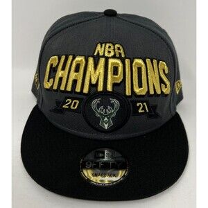 Milwaukee Bucks 2021 NBA Championship New Era 9FIFTY Adjustable Snapback Hat Cap